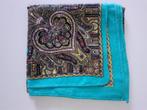 katoenen shawl, Oosters motief met blauwe rand, Handtassen en Accessoires, Overige Accessoires, Ophalen of Verzenden, Shawl, Zo goed als nieuw