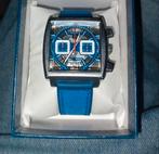 Prachtig sportief TAG Heuer Monaco, Handtassen en Accessoires, Horloges | Heren, Leer, Staal, Polshorloge, Nieuw