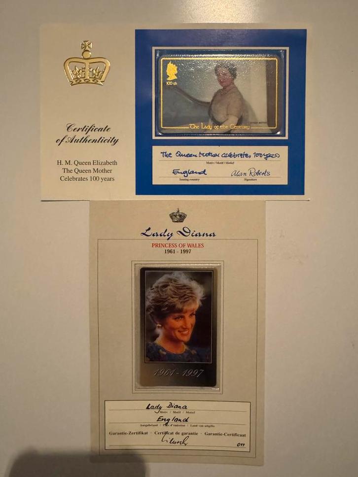 Britse Royals Memorabilia – Diana & Queen Mother – 2 stuks, Collections, Collections Autre, Neuf, Enlèvement ou Envoi