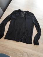 NafNaf zwart longsleeve met kant - Small, Comme neuf, Taille 36 (S), Noir, Manches longues