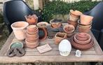 Brocante bloempotten, schoteltjes en andere tuin decoratie, Ophalen of Verzenden