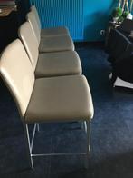 4 barstoelen taupe- prijs per stoel, Huis en Inrichting, Barkrukken, Ophalen, Zo goed als nieuw, Metaal