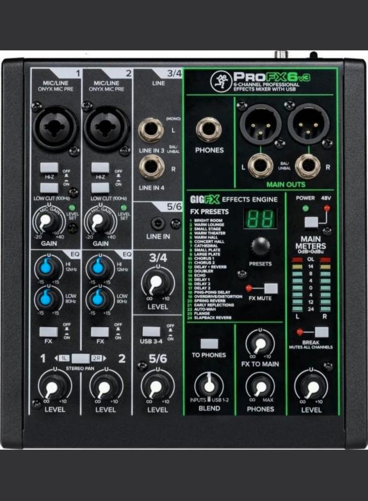 Mackie ProFX6 v3 USB-mixer, Muziek en Instrumenten, Mengpanelen, Zo goed als nieuw, Ophalen of Verzenden