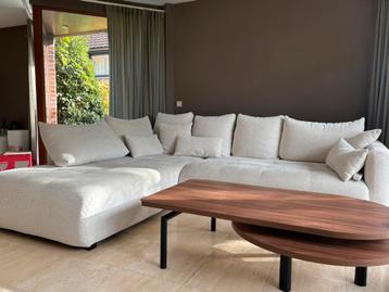 Hoeksalon zachte stof - beige beschikbaar voor biedingen