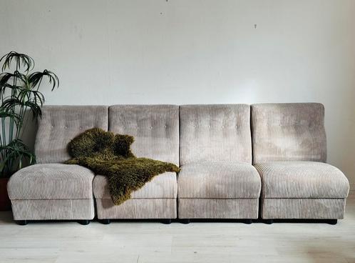 Vintage elementenbank modular sofa jaren 70, Huis en Inrichting, Zetels | Complete zithoeken, Zo goed als nieuw, Stof, Ophalen