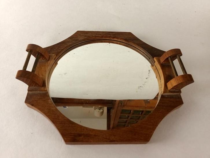 Dienblad art deco met spiegel, Huis en Inrichting, Woonaccessoires | Dienbladen, Zo goed als nieuw, Hout, Overige vormen, Ophalen of Verzenden