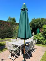 Stevige groene tuinparasol Ø 260 cm & voet Portofino, Tuin en Terras, Parasols, Ophalen, Zo goed als nieuw, 2 tot 3 meter, Stokparasol