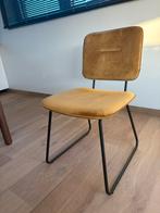 Set van 6 okergele velvet stoelen – topstaat!, Huis en Inrichting, Stoelen, Ophalen, Zo goed als nieuw