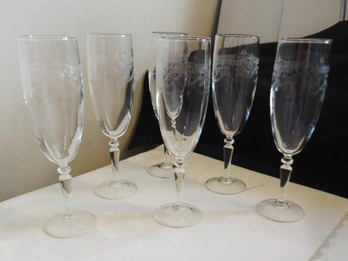 Kristal champagne glazen antiek Dampierre Arque✨👀😍💑🎁, Antiek en Kunst, Antiek | Glaswerk en Kristal, Ophalen of Verzenden