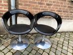2 vintage zwarte draaistoelen, Ophalen, Gebruikt, Twee, Zwart
