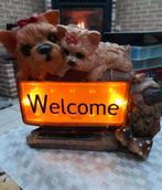 Vintage Yorkshier Therier honden beeld met verlichting, Antiek en Kunst, Ophalen of Verzenden