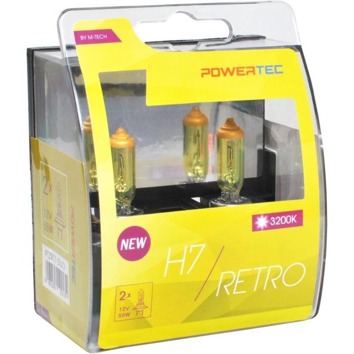 AMPOULES HALOGENES POWERTEC EFFET RETRO JAUNE H7 12V, Auto diversen, Tuning en Styling, Ophalen