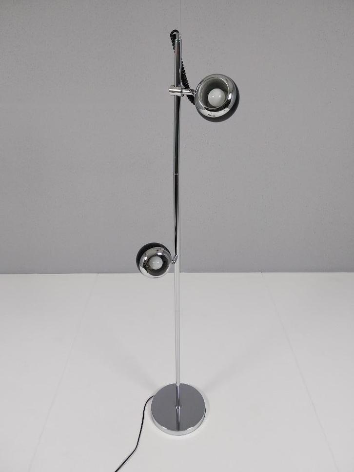 Vintage Eyeball Vloerlamp, Space Age Design, Huis en Inrichting, Lampen | Vloerlampen, Gebruikt, 150 tot 200 cm, Metaal, Ophalen