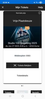 2 tickets Sing alone do 27 november, Tickets en Kaartjes