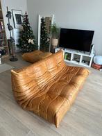 Ligne roset 3zit + poef leder cognackleur, Enlèvement, Utilisé, Trois personnes, Vintage