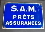 Ancienne plaque émaillée assurance S.A.M emaille bord, Utilisé, Enlèvement ou Envoi