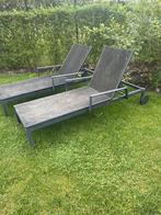 2 zwart grijze ligstoelel bristol, Tuin en Terras, Ophalen, Zo goed als nieuw
