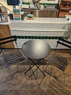 Ensemble de patio en métal noir avec 2 chaises et une table, Jardin & Terrasse, Ensembles de jardin, Chaise, 2 places, Enlèvement