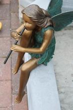 Geweldig elfenbeeld met een bronzen fluit., Tuin en Terras, Ophalen, Nieuw