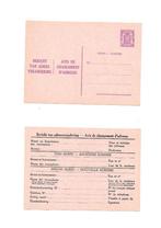 Bericht van adresverandering 20 cents jaren 50, Postzegels en Munten, Postzegels | Europa | België, Met stempel, Koninklijk huis