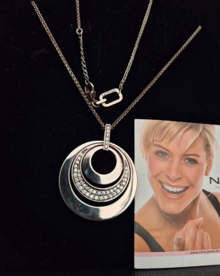 Zilveren ketting van Nona in originele doos en certificaat e, Handtassen en Accessoires, Kettingen, Zo goed als nieuw, Ophalen of Verzenden