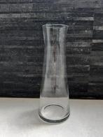Vase transparent en verre 28 cm de haut, Comme neuf, Moins de 50 cm, Autres couleurs, Enlèvement ou Envoi
