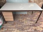 IJzeren bureau met houten tafelblad, Huis en Inrichting, Bureaus, Ophalen, Gebruikt, Bureau