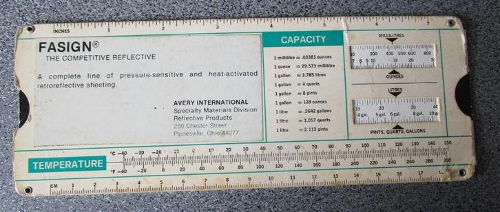 Schuifliniaal rekenliniaal Fasign Avery - vintage !, Antiek en Kunst, Antiek | Gereedschap en Instrumenten, Ophalen of Verzenden