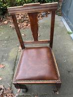 Chaise rétro 6, structure en bois, assise en cuir, Enlèvement