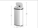 Poubelles de cuisine avec détecteur de mouvement blanche 70L, Ophalen of Verzenden, Nieuw, Riet