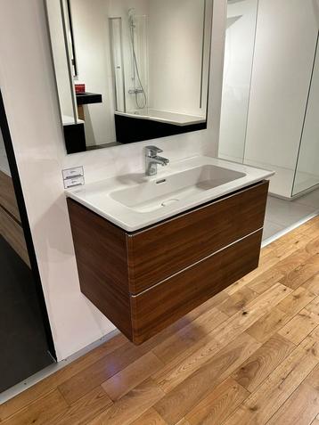 Ideale walnootkleurige wasbak onder kast 80 cm beschikbaar voor biedingen