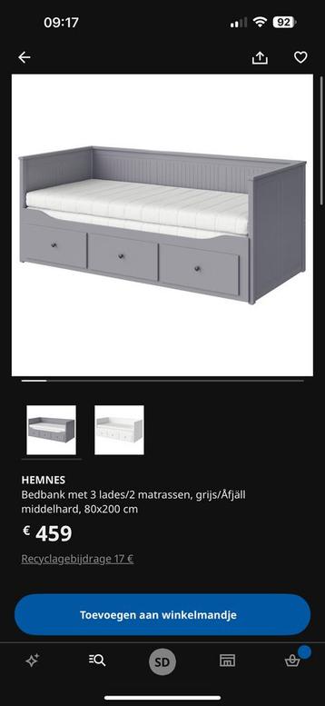 Hemnes bedbank + pocketveringmatras beschikbaar voor biedingen