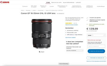 4 Canon EF en EFS lenzen disponible aux enchères