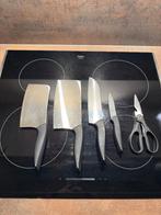 5-delige messenset met messenblok – stevig en scherp, Huis en Inrichting, Ophalen, Zo goed als nieuw