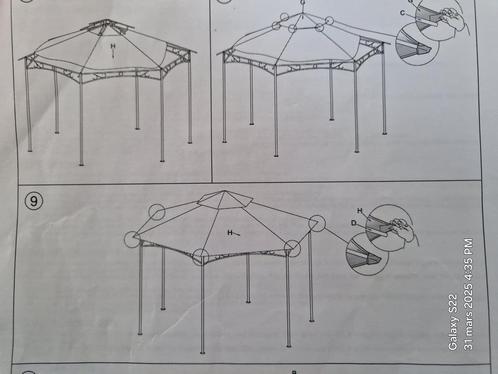 TONNELLE HEXAGONALE, Tuin en Terras, Partytenten, Nieuw, Stertent, Ophalen