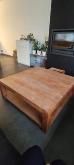 Teak salontafel 110 x 110, Huis en Inrichting, Tafels | Salontafels, Ophalen, Gebruikt