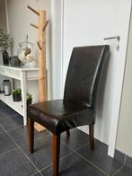 Chaises en similicuir marron foncé avec pieds en bois, Brun, Enlèvement, Autres matériaux, Bolero