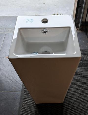 Vierkante keramische waszuil (33x32 cm, 84 cm hoog)