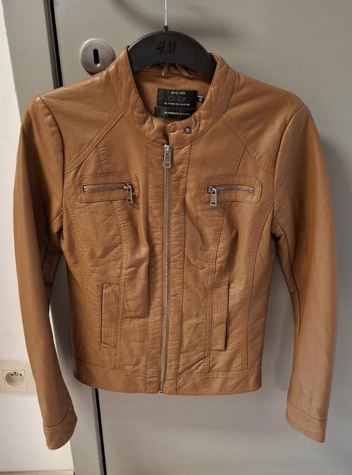 Lederlook jasje, Kleding | Dames, Jassen | Zomer, Zo goed als nieuw, Maat 36 (S), Bruin, Ophalen of Verzenden