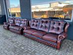 Chesterfield 4+2+1 zit zetels roodbruin GRATIS GELEVERD, Ophalen of Verzenden, Leer