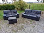 Salonset - 2- & 3-zit in auberginekleur - semileer, Ophalen, Gebruikt, Overige materialen