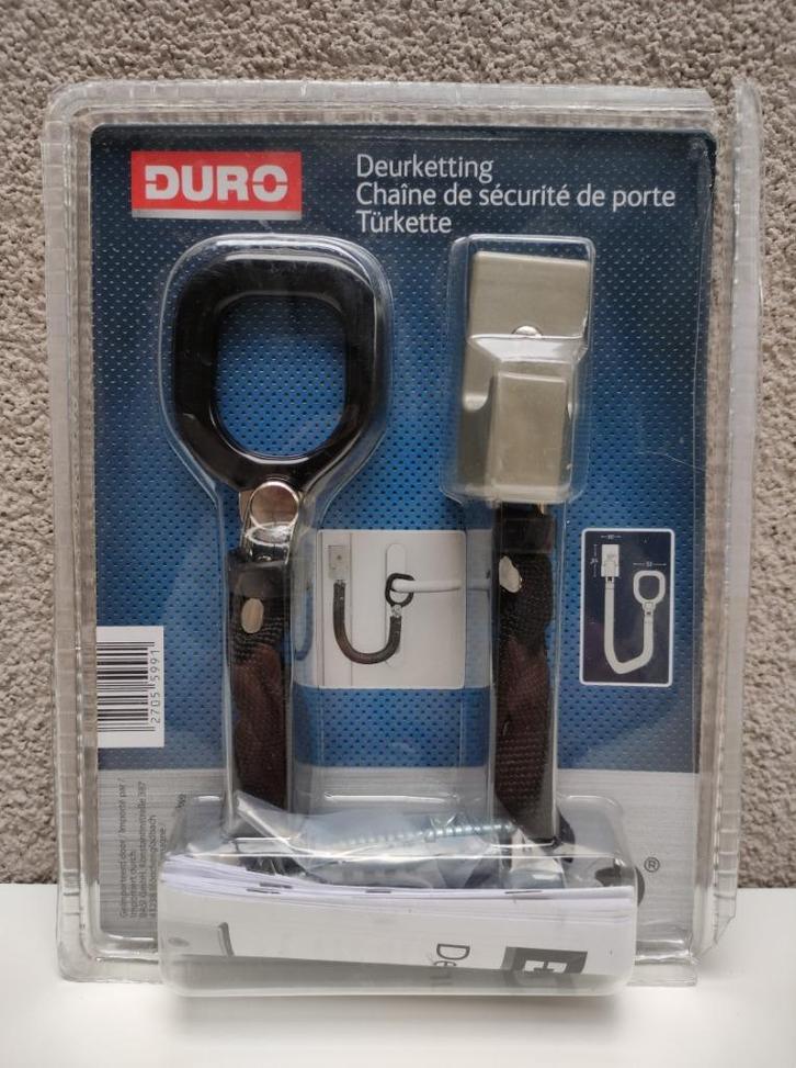 Deurketting Duro met krasbescherming 185 mm, Doe-het-zelf en Bouw, Hang- en Sluitwerk, Nieuw, Klink of Kruk, Overige materialen