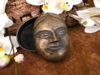 Unieke oude bronzen facebox uit India, Verzamelen, Religie, Nieuw, Hindoe, Ophalen of Verzenden