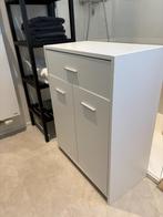 vidaXL Badkamerkast 60x33x80 cm bewerkt hout wit, Huis en Inrichting, Badkamer | Badkamermeubels, Ophalen, Overige typen, 50 tot 100 cm