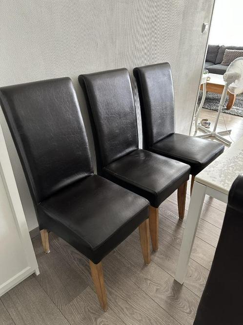 eetkamer stoelen, Huis en Inrichting, Stoelen, Gebruikt, Vijf, Zes of meer stoelen, Hout, Kunststof, Bruin, Ophalen