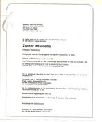 Doodsbrief Zuster M. Meyers Gits Blankenberge Houthulst 1989, Verzamelen, Bidprentjes en Rouwkaarten, Verzenden, Rouwkaart
