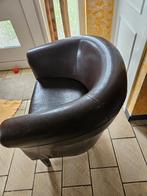 Fauteuil style crapaud cuir, Ophalen of Verzenden, Zo goed als nieuw, Leer