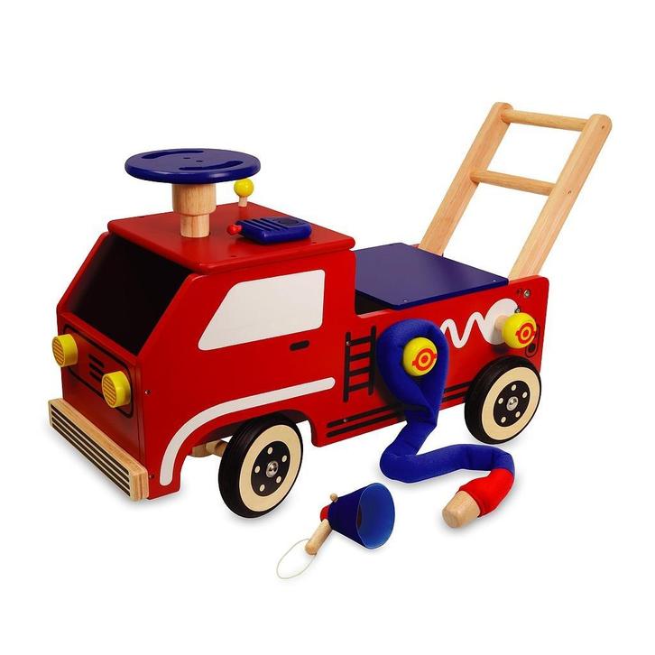 Houten loopwagen brandweer XL I'm Toy, Kinderen en Baby's, Speelgoed | Houten speelgoed, Nieuw, Rij- of Hobbelspeelgoed, Ophalen of Verzenden