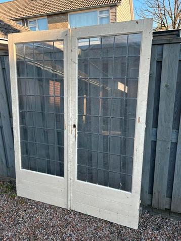 Glas in lood dubbele deur, Antiek en Kunst, Ophalen