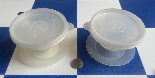 2 tupperware vintage dessertcoupes met deksel, Huis en Inrichting, Keuken | Tupperware, Overige typen, Wit, Ophalen of Verzenden